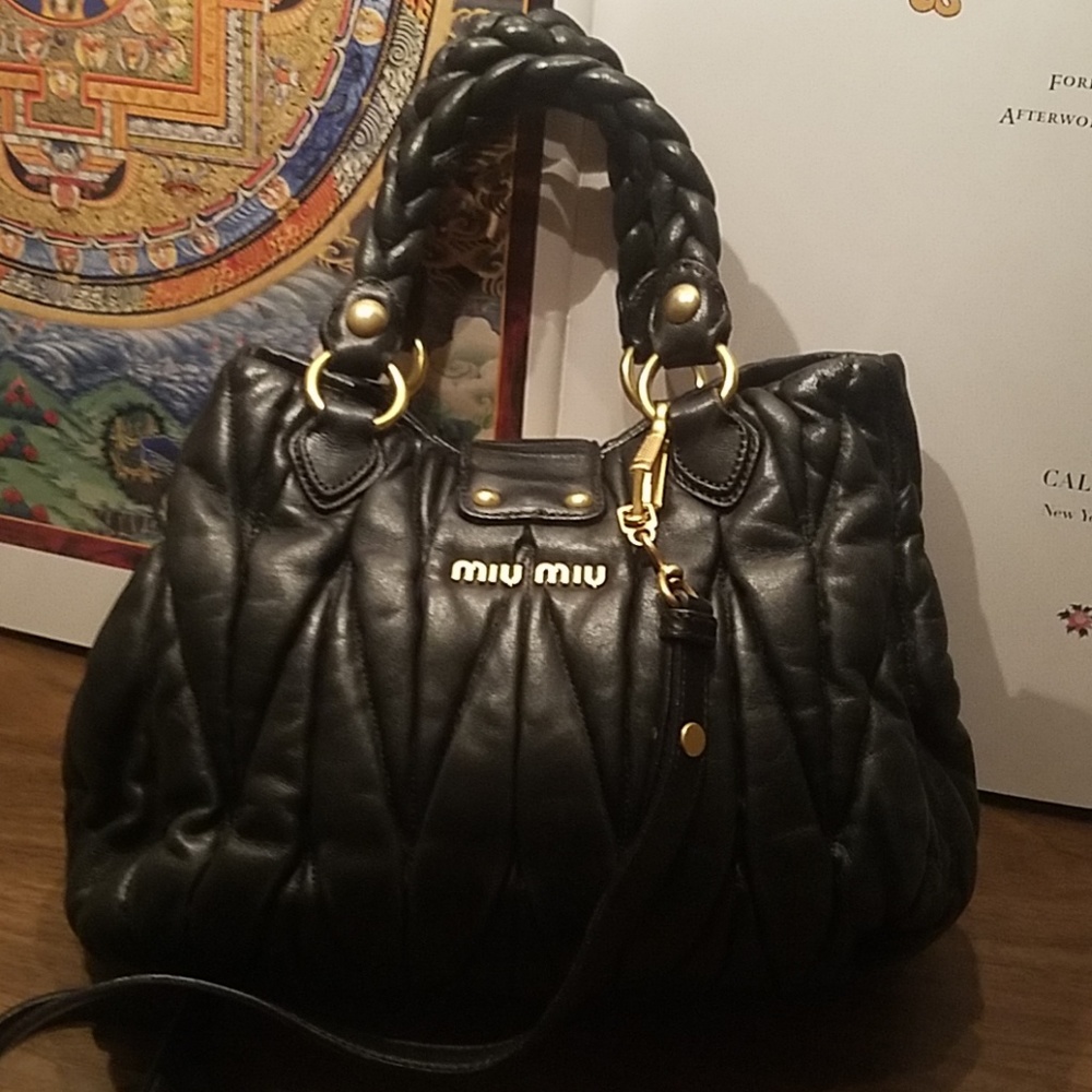 SALE! Miu Miu Bowler Dusty MedNappa  BAG - Picture 5 of 8